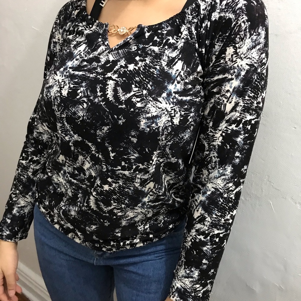 Black and white blouse